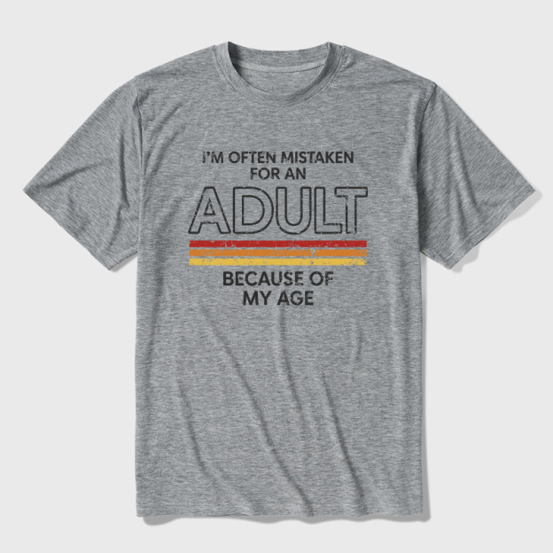 Mistaken For An Adult Ultra Soft Heather Tee