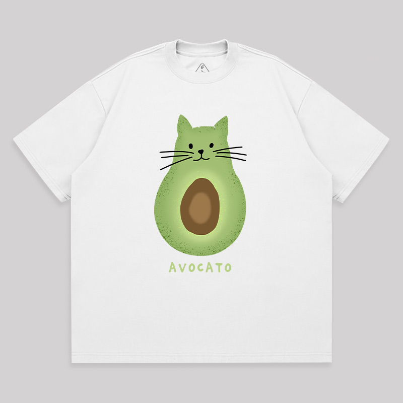 Avocato Cat Avocado Pun Unisex Oversized T-shirt
