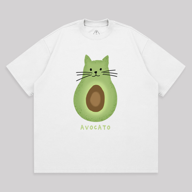 Avocato Cat Avocado Pun Unisex Oversized T-shirt