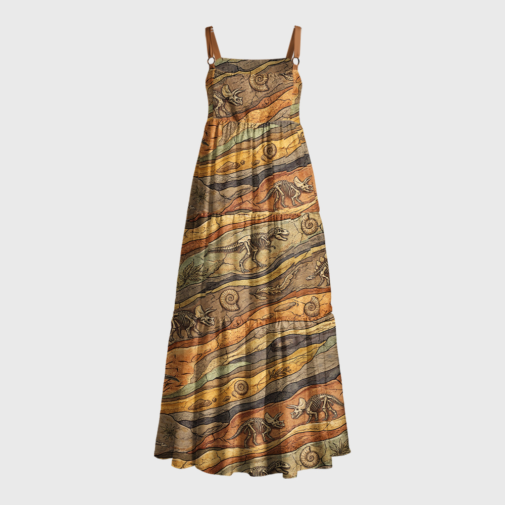 Rock Fossil Geek Tiered Cami Maxi Dress