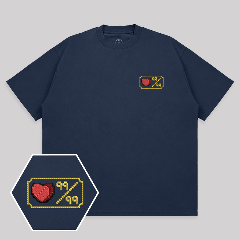 Personalized Pixel Skill 3 Geek Embroidered Unisex T-shirt