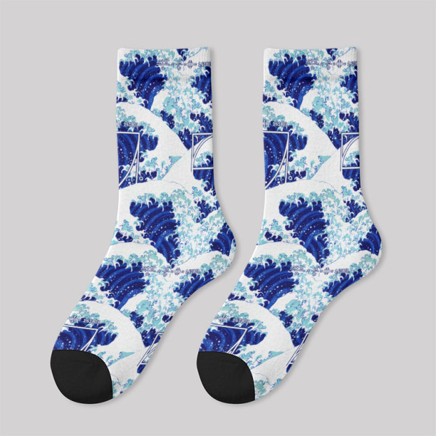 Fibonacci Waves Men's Socks