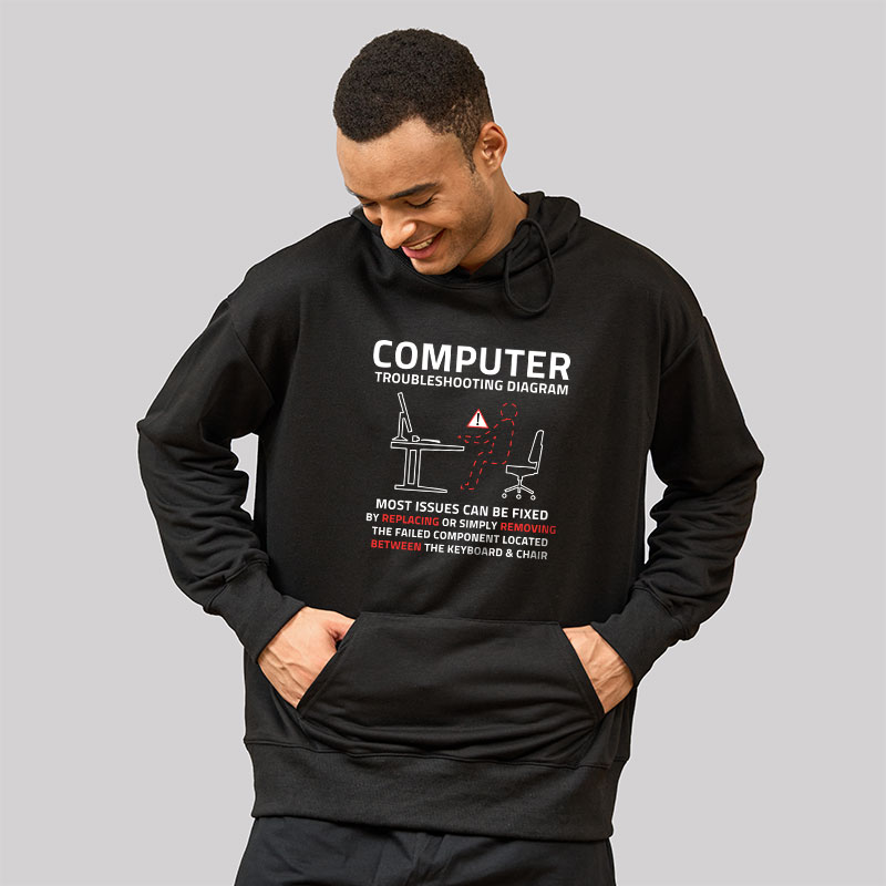 Computer Troubleshooting Diagram Geek Hoodie