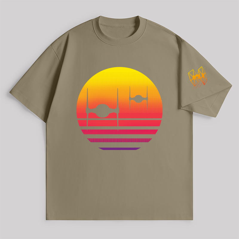 Tie Fighter Sunset Unisex Oversized T-shirt
