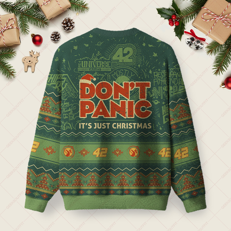 Galactic Christmas Guide Ugly Christmas Fuzzy Fleece Sweatshirt