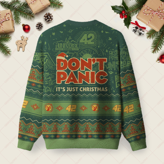 Galactic Christmas Guide Ugly Christmas Fuzzy Fleece Sweatshirt