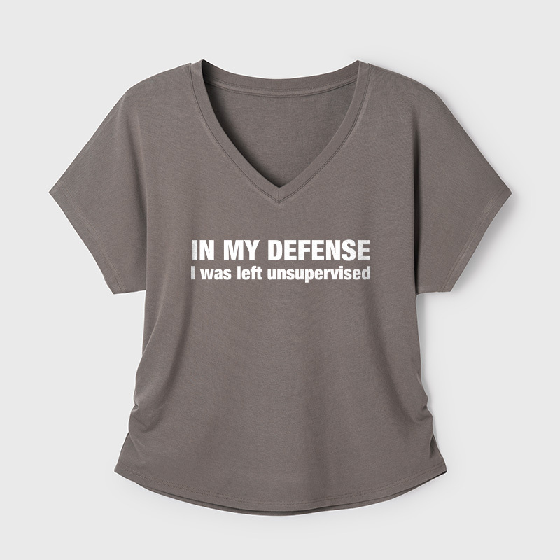 I Was Left Unsupervised Geek Dolman Sleeve V-Neck Shirt