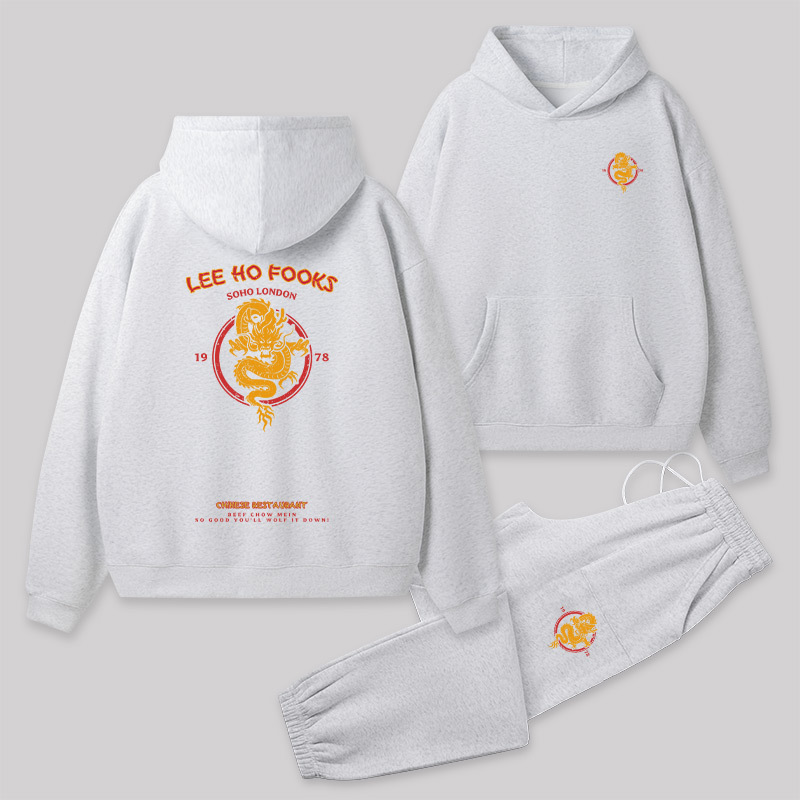 Lee Ho Fooks Vintage Front and Back Printed Geek Fleece Hoodie Set