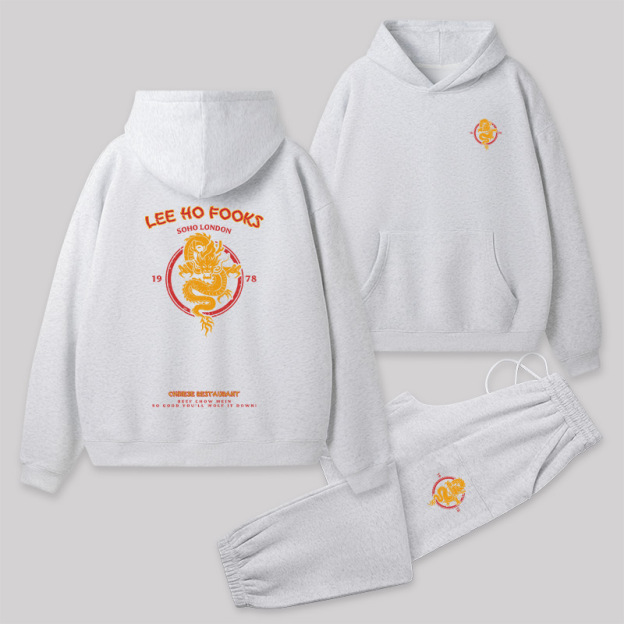 Lee Ho Fooks Vintage Front and Back Printed Geek Fleece Hoodie Set
