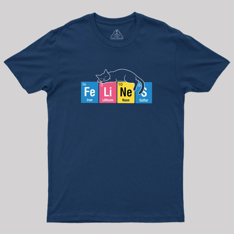 Felines Science Periodic Cat Geek T-Shirt