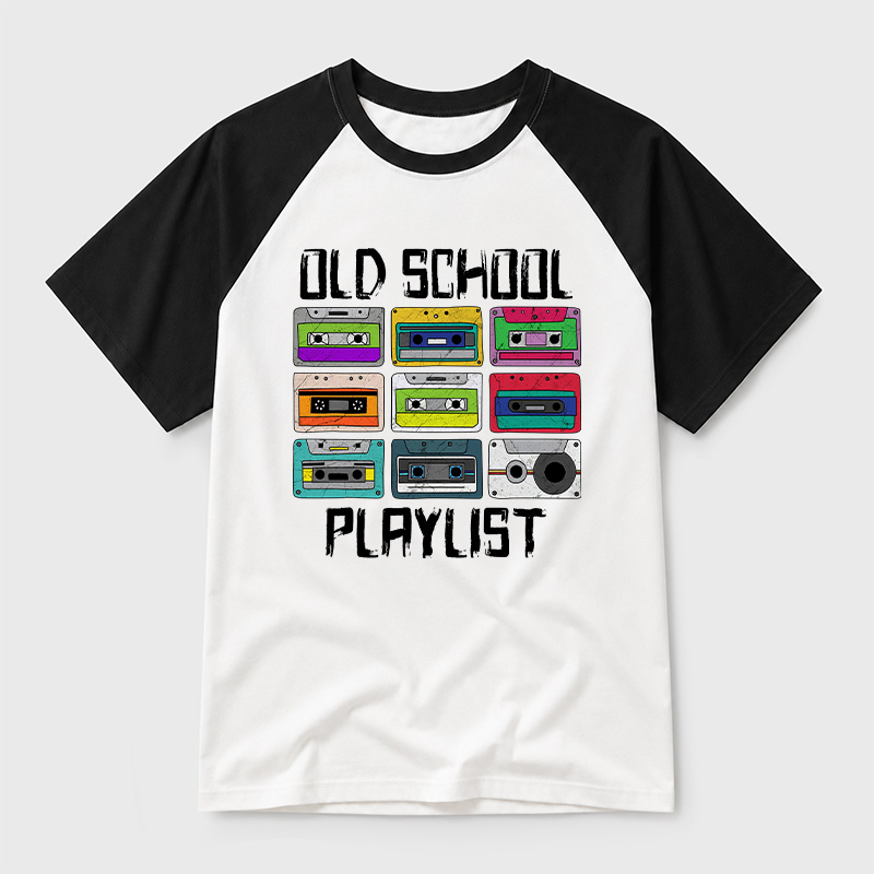 Cassette Tape Music Retro 80s Geek Retro Raglan T-Shirt