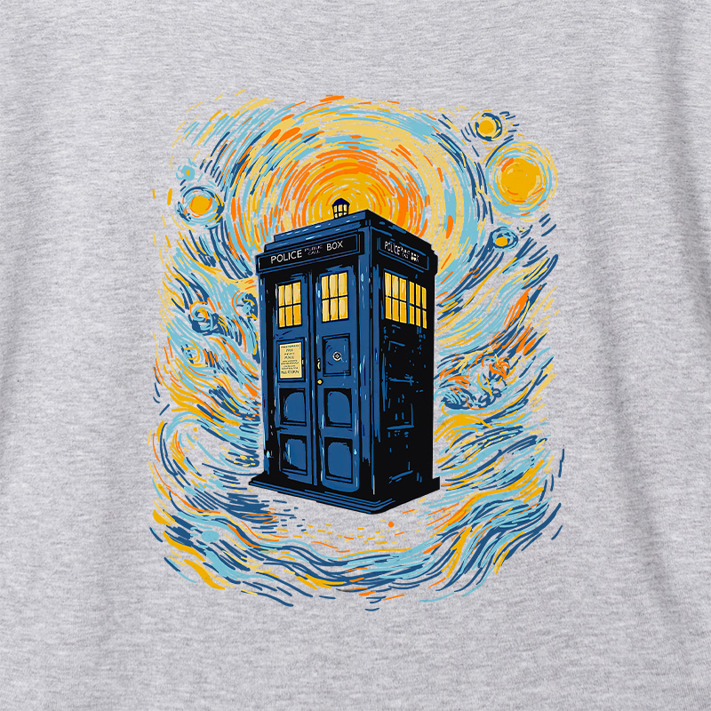 Starry Blue Box Geek Dolman Sleeve V-Neck Shirt