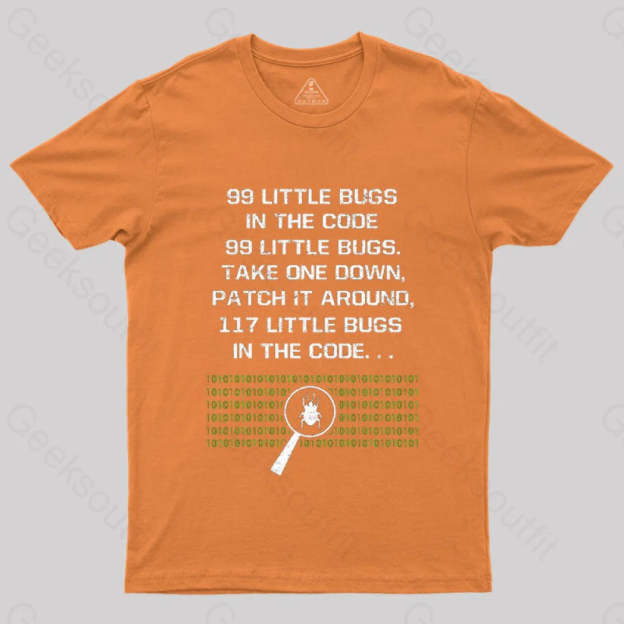 99 Little Bugs In The Code T-Shirt Orange / S