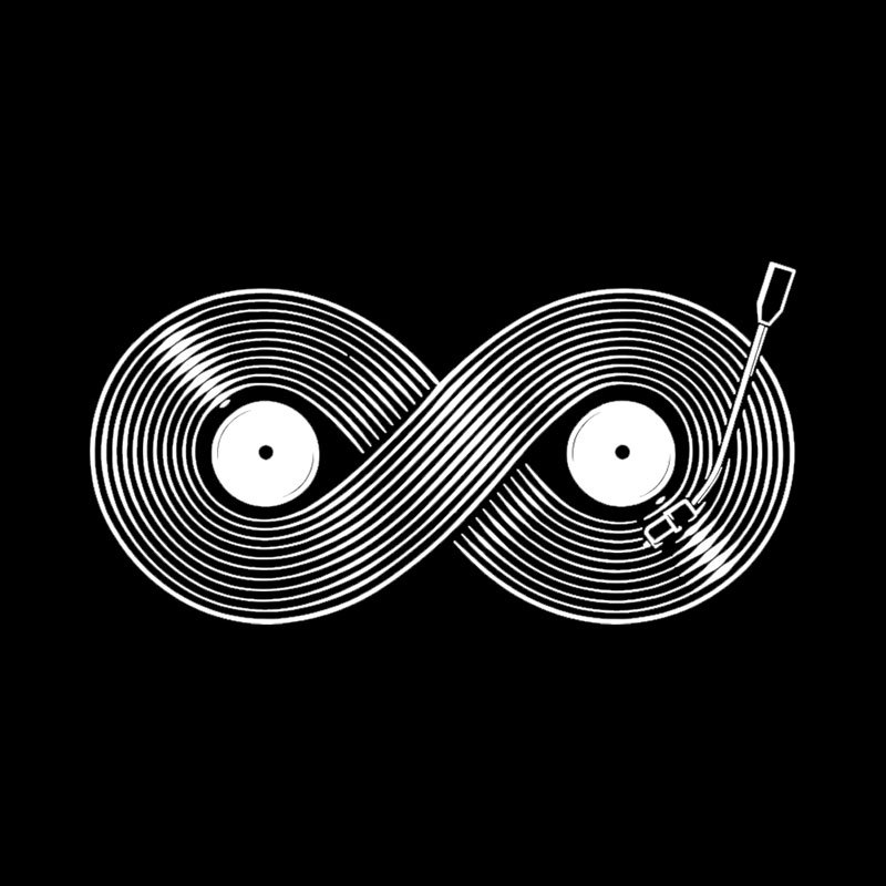 Retro Black Records Infinite Music Lover Geek T-Shirt
