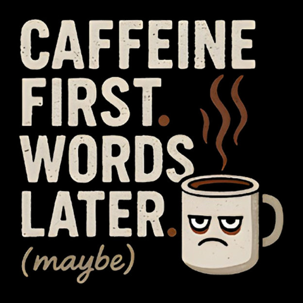 Caffeine First Words Later Geek T-Shirt