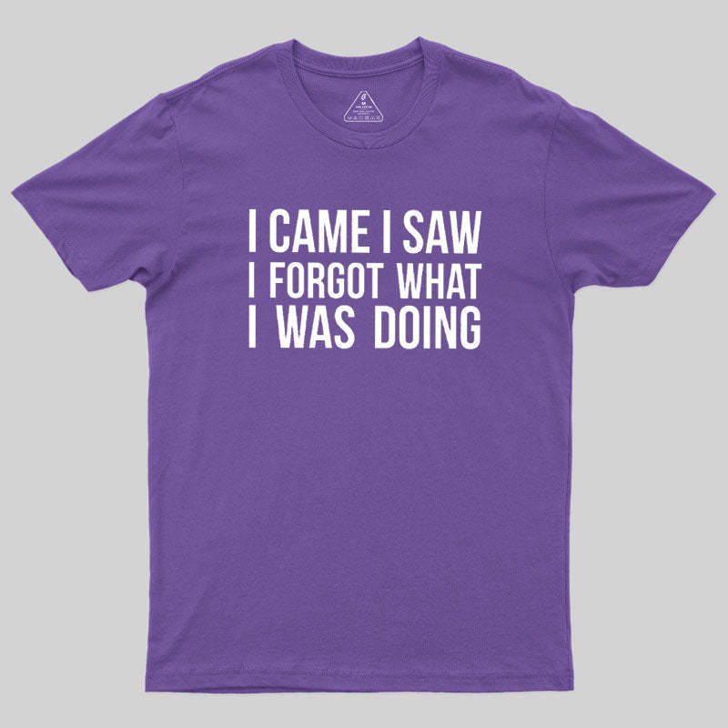 I Came I Saw I Forgot What I Was Doing Humor Joke Quote Geek T-Shirt