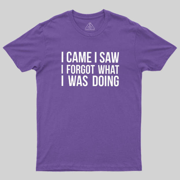 I Came I Saw I Forgot What I Was Doing Humor Joke Quote Geek T-Shirt
