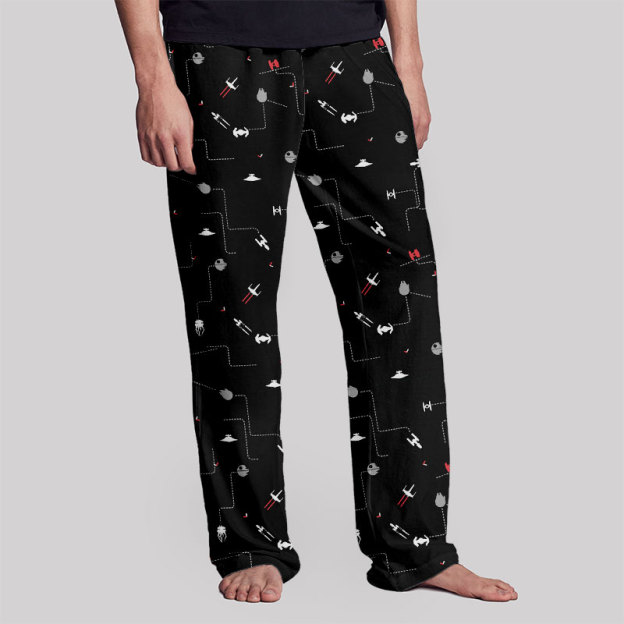 Spaceship Icon Black Geek Loungewear Pants