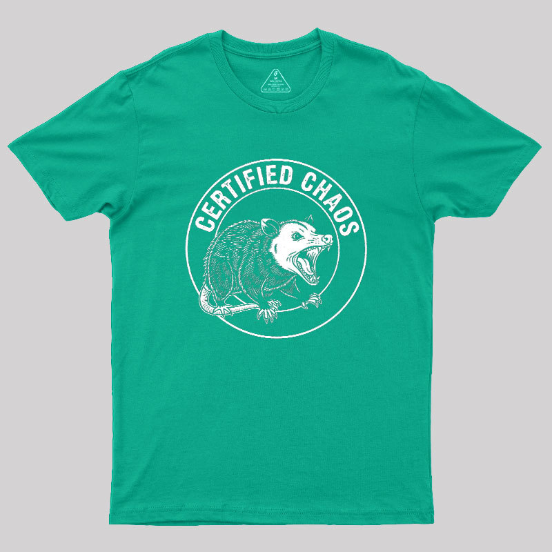 Certified Chaos Possum Emblem Geek T-Shirt