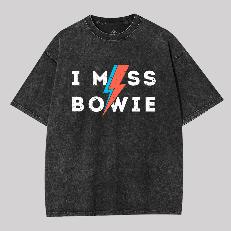 I Miss Bowie Geek Washed T-shirt