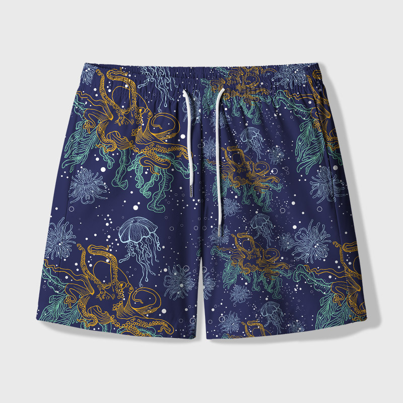 Geeksoutfit Carl's Signature Heart Geek Hawaiian Swim Trunks for Sale