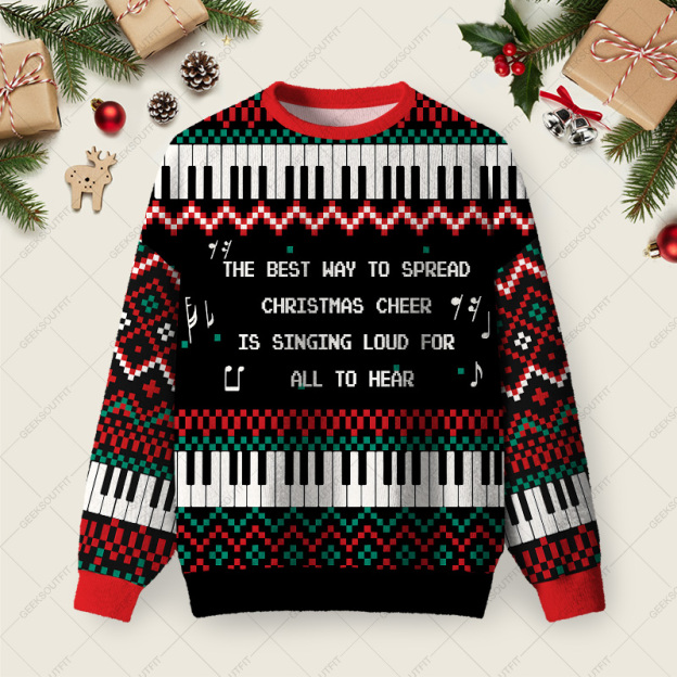The Best Way To Spread Christmas Cheer Ugly Christmas Fuzzy Fleece Sweatshirt