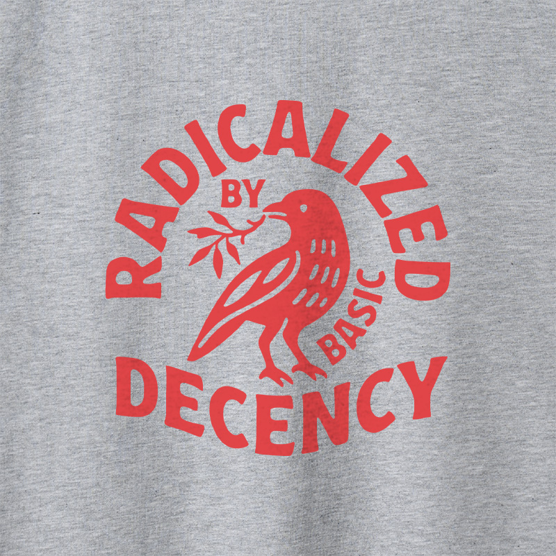 Radicalized By Basic Decency Geek Retro Raglan Long-Sleeve Tee