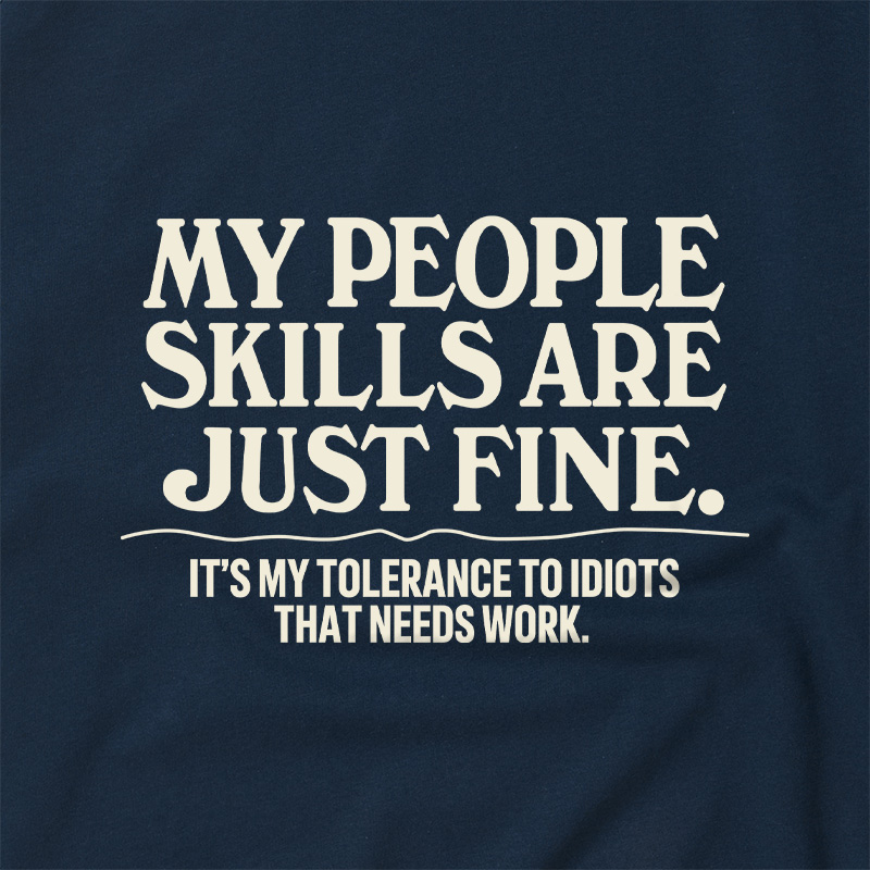People Skills Fine Edition Geek Retro Raglan T-Shirt
