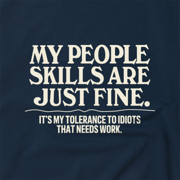 People Skills Fine Edition Geek Retro Raglan T-Shirt