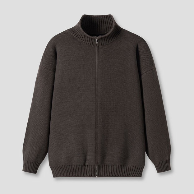 Solid Full-Zip Cardigan
