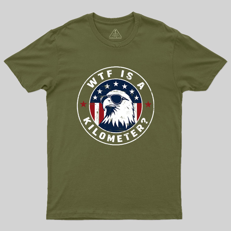 American Flag Colors Kilometers Humor Geek T-Shirt