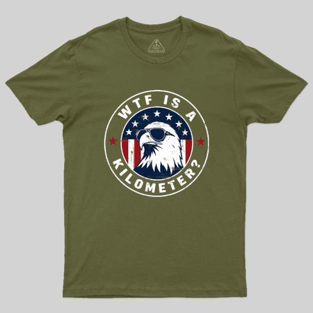 American Flag Colors Kilometers Humor Geek T-Shirt