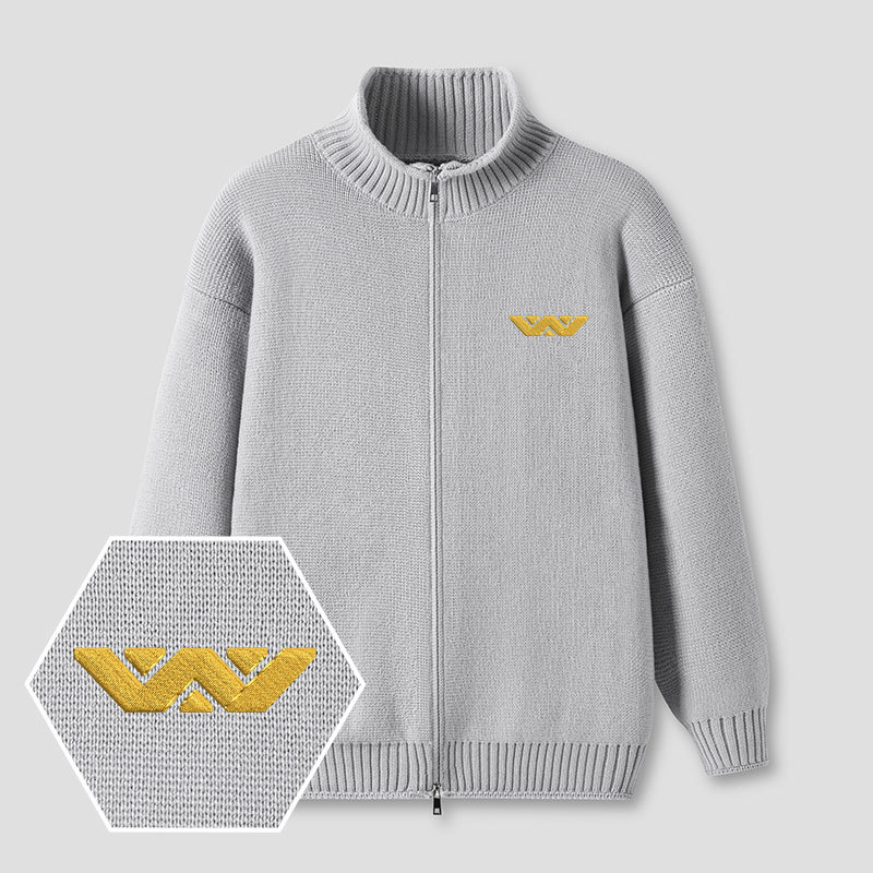 Weyland Corp Embroidered Full‑Zip Cardigan