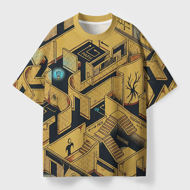 System Maze Geek Eco Oversized Graphic Tees