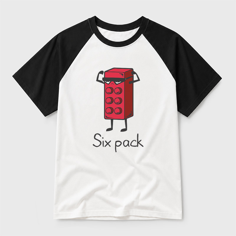 Six Pack Geek Retro Raglan T-Shirt