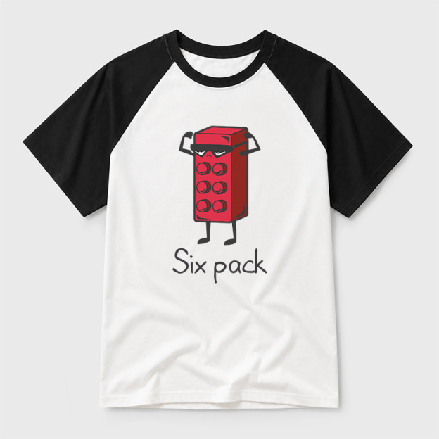 Six Pack Geek Retro Raglan T-Shirt