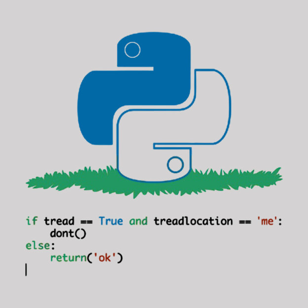 Python Dont Tread On Me Code Pun Geek T-Shirt