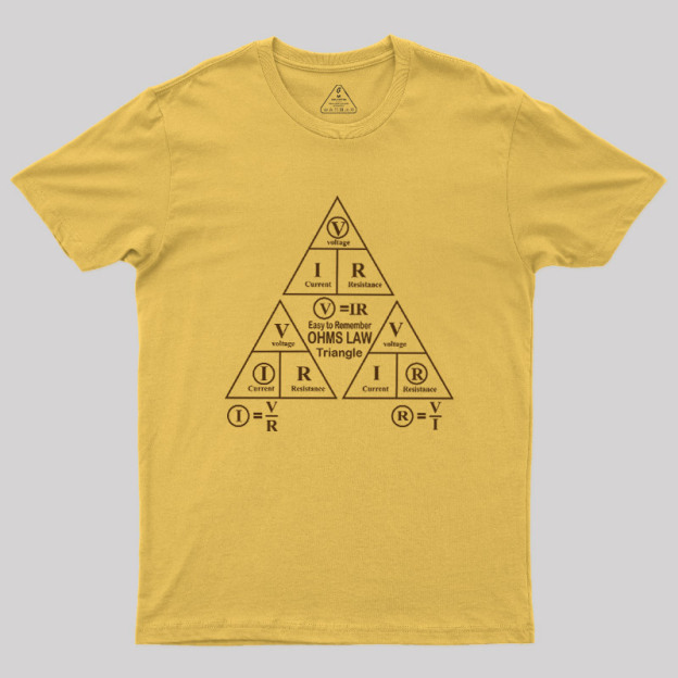 Electrical Ohms Law Triangle Formula Chart Geek T-Shirt