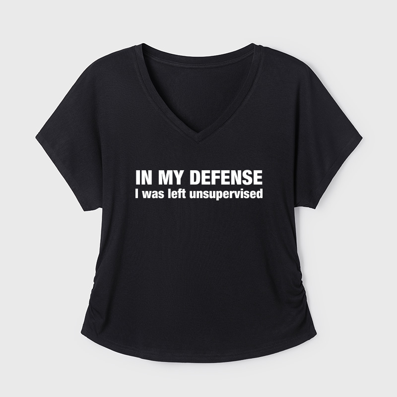 I Was Left Unsupervised Geek Dolman Sleeve V-Neck Shirt