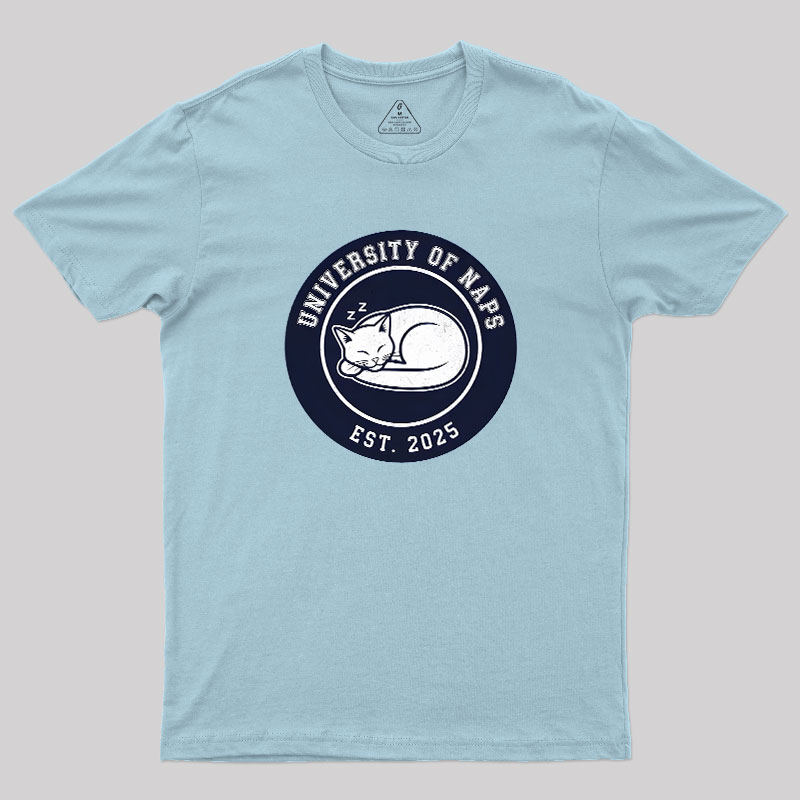 University of Naps Sleeping Cat Geek T-Shirt