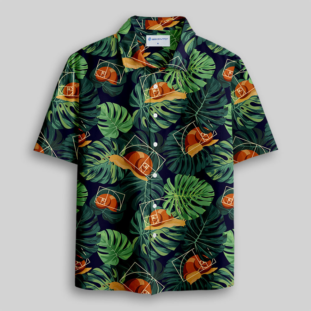 Fibonacci Snail Button Up Pocket Shirt