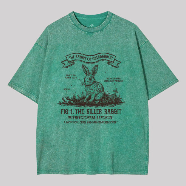 The Rabbit of Caerbannog Geek Washed T-shirt