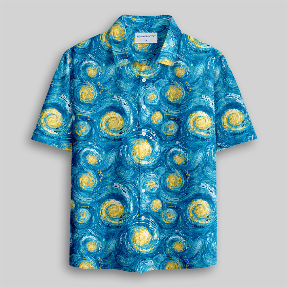 Starry Night Vortex Button Up Pocket Shirt