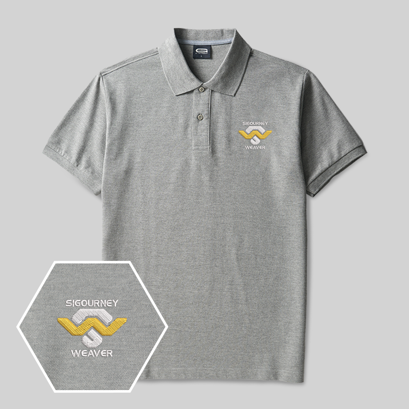 Sigourney Weaver Geek Embroidered Polo Shirt