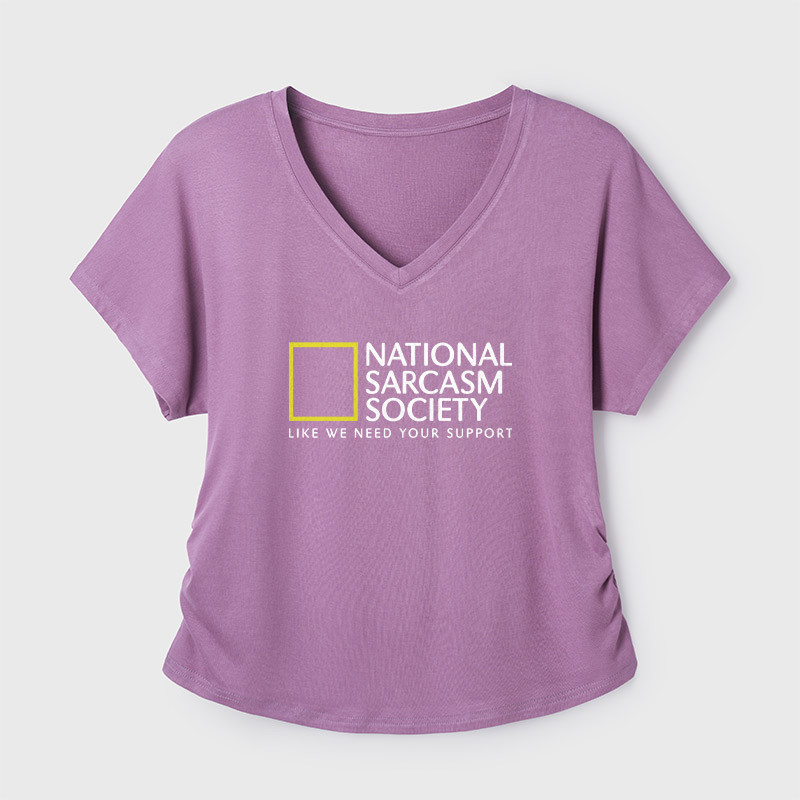 National Sarcasm Society Geek Dolman Sleeve V-Neck Shirt
