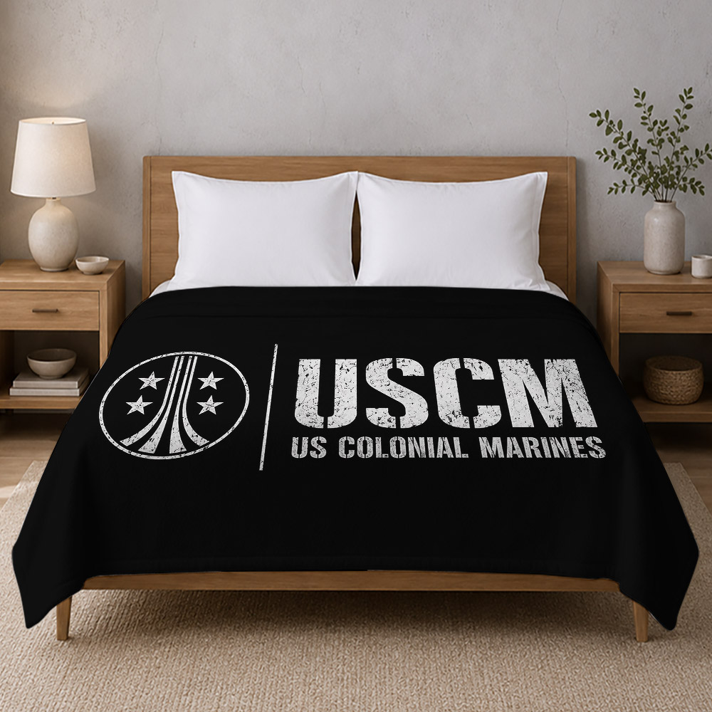USCM US Colonial Marines Flannel Throw Blanket 