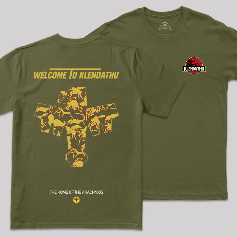 The Home Of The Arachnids Front and Back Printing Geek T-Shirt
