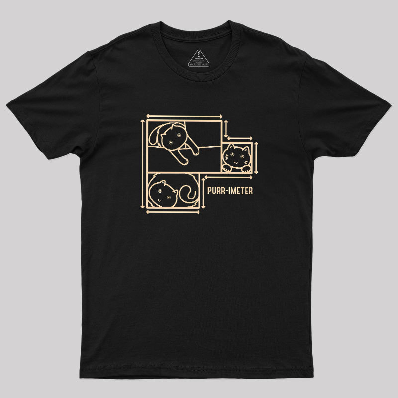 Purr-imeter Maths Cat Pun Geek T-Shirt