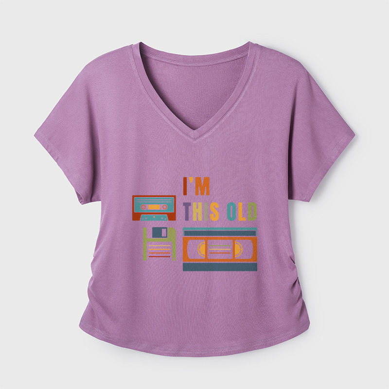 I'm This Old Geek Dolman Sleeve V-Neck Shirt