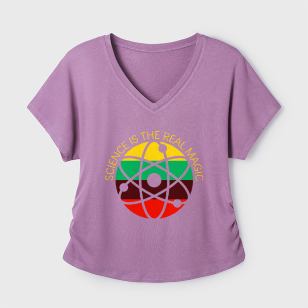 Science Is Real Geek Dolman Sleeve V-Neck Shirt
